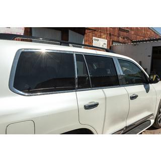 Täydellinen ikkunankehyslistasarja ja pilarilistat (ruostumaton teräs) Toyota Land Cruiser 200 2007–2021 kuva 2