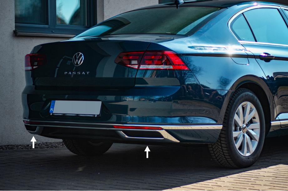 Volkswagen Passat B8 2015–2023 OmsaLine SD/SW pakoputken peitelistat (2019+, 3 kpl, ruostumaton teräs) Image