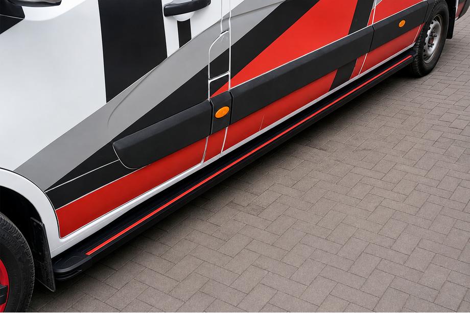 Renault Master 2011–2023 Sivuaskelmat Maya Red (2 kpl, alumiini) Pitkä akseliväli Image