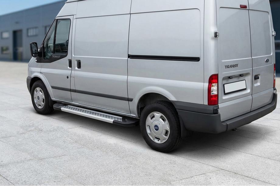 Ford Transit 2000–2014 Sivuporrassarja New Vision Grey (2 kpl, alumiini) L3/L4 (pitkä) Image