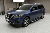 Nissan Pathfinder R52 2012–2021 BlackLine-sivuporrassarja (2 kpl, alumiini) kuva 1