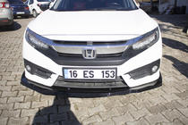 Honda Civic Sedan X 2016–2021 Etupuskurin lip-spoileri V1 (musta) kuva 4