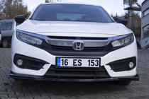 Honda Civic Sedan X 2016–2021 Etupuskurin lip-spoileri V1 (musta) kuva 6