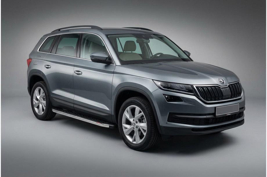 Skoda Kodiaq 2016–2023 BlackLine-sivuporrassarja (2 kpl, alumiini) Image
