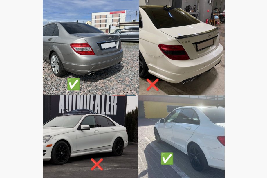 Mercedes C-sarja W204 2007–2015 Roiskeläppäsarja Premium 2007-2011 (4 kpl) Kuva 2
