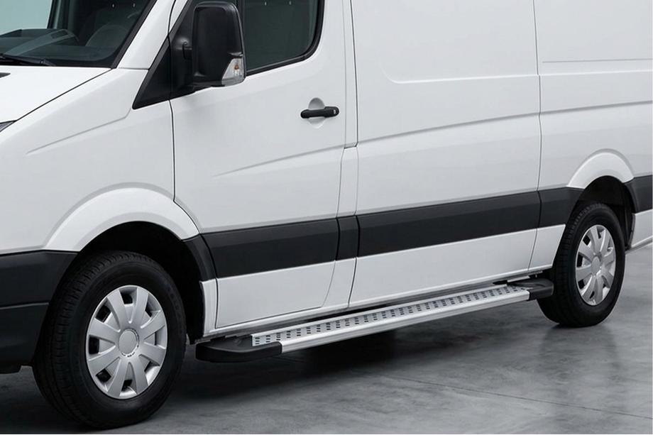 Volkswagen Crafter 2016– Sivuporrassarja New Vision Grey (2 kpl, alumiini) Pitkä / Erittäin pitkä Image