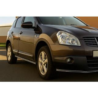 Tuplaputkiset sivuputket (2 kpl, ruostumaton teräs) Nissan Qashqai 2010–2014 kuva 1