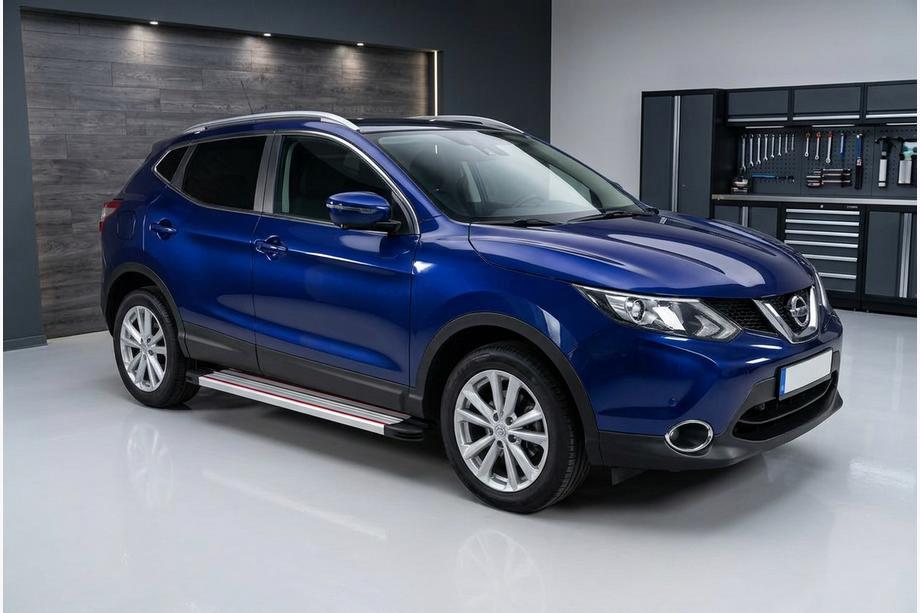 Nissan Qashqai 2014–2021 Sivuporrassarja Maya Red-Grey (2 kpl, alumiini) Image