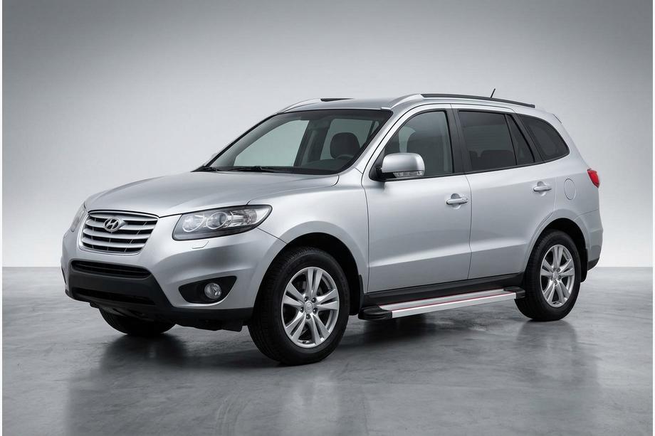 Hyundai Santa Fe 2 2006–2012 Sivuporrassarja Maya Red-Grey (2 kpl, alumiini) Image