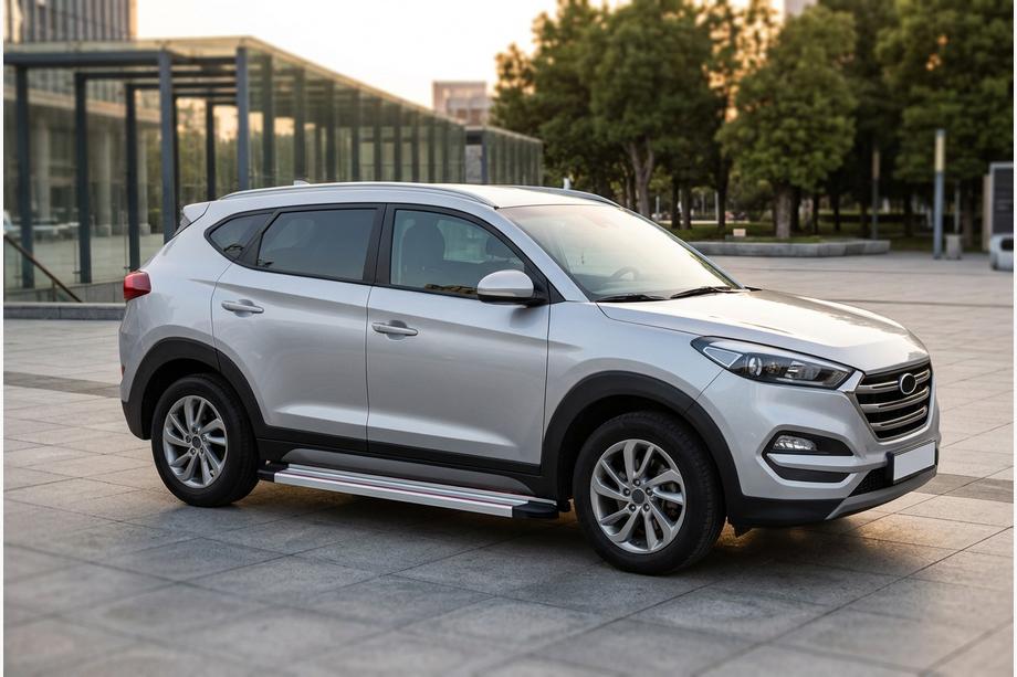 Hyundai Tucson TL 2016–2021 Sivuporrassarja Maya Red-Grey (2 kpl, alumiini) Kuva 1