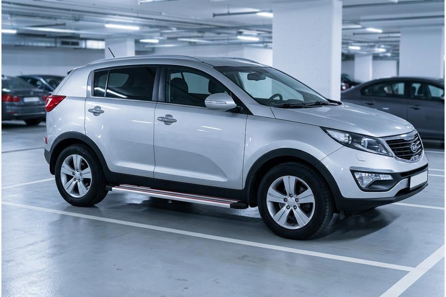 Kia Sportage 2010–2015 Sivuporrassarja Maya Red-Grey (2 kpl, alumiini) Image