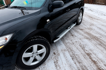 Hyundai Santa Fe 2 2006–2012 Mevsim Grey sivuporrastangot (2 kpl, alumiini) kuva 1