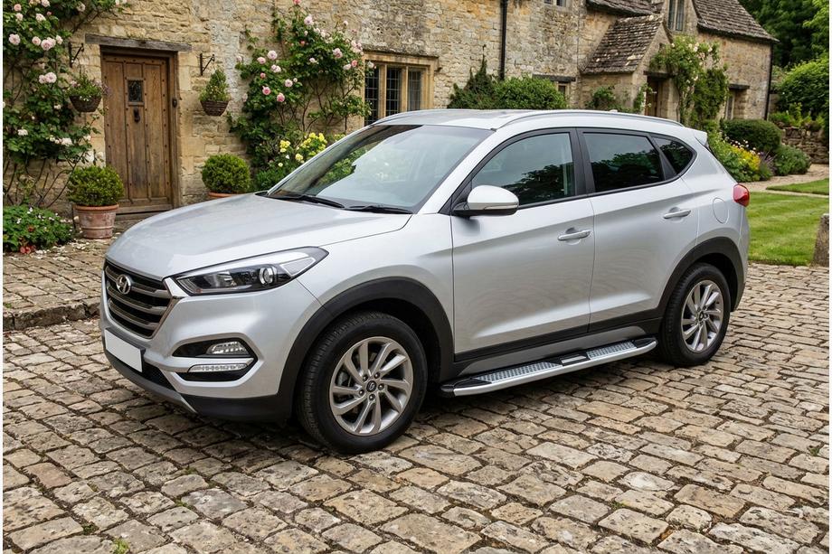 Hyundai Tucson TL 2016–2021 Mevsim Grey sivuporrastangot (2 kpl, alumiini) Image