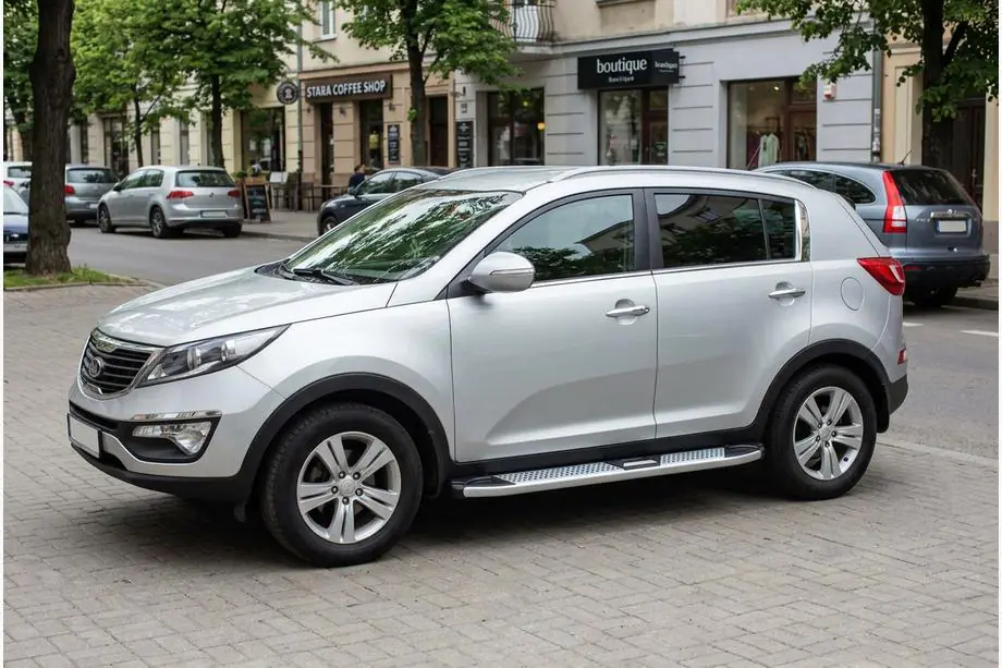 Kia Sportage 2010–2015 Mevsim Grey sivuporrastangot (2 kpl, alumiini) Image