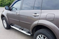 Mitsubishi Pajero Sport 2008–2015 Mevsim Grey sivuporrastangot (2 kpl, alumiini) kuva 3