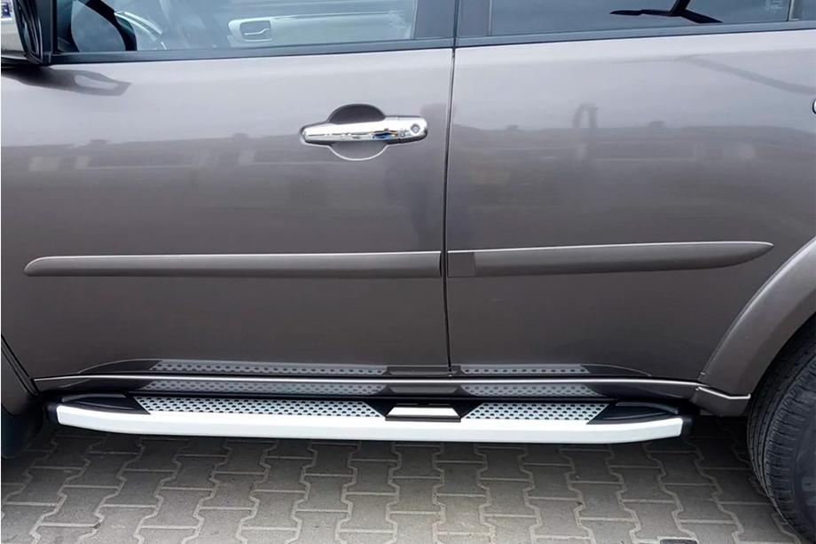Mitsubishi Pajero Sport 2008–2015 Mevsim Grey sivuporrastangot (2 kpl, alumiini) Image