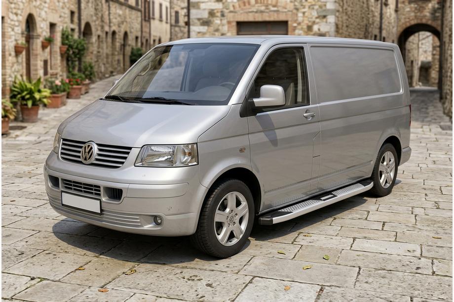 Volkswagen T5 Transporter 2003–2010 Mevsim Grey sivuporrastangot (2 kpl, alumiini) pitka akselivali Image