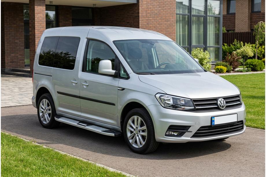 Volkswagen Caddy 2015–2020 Mevsim Grey sivuporrastangot (2 kpl, alumiini) Maxi-alusta Image