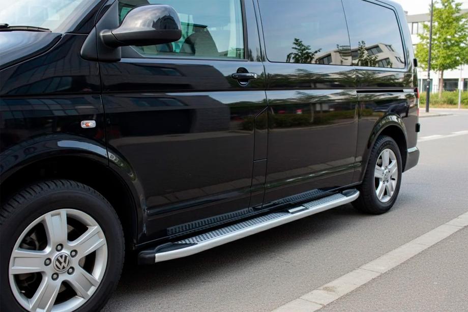 Volkswagen T5 2010–2015 Mevsim Grey sivuporrastangot (2 kpl, alumiini) pitka akselivali Image