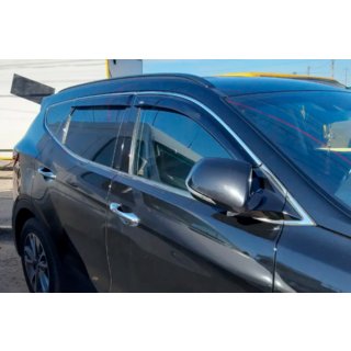 Sivulasien tuuliohjaimet kromilistalla (4 kpl, HIC) Hyundai Santa Fe 4 2018–2023 kuva 1