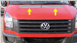 Volkswagen Crafter 2006–2016 Konepellin koristelista (2 kpl, ruostumaton teräs) kuva 1