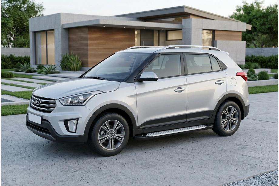Hyundai Creta 2014–2020 Allmond Grey -sivukynnykset (2 kpl, alumiini) Image