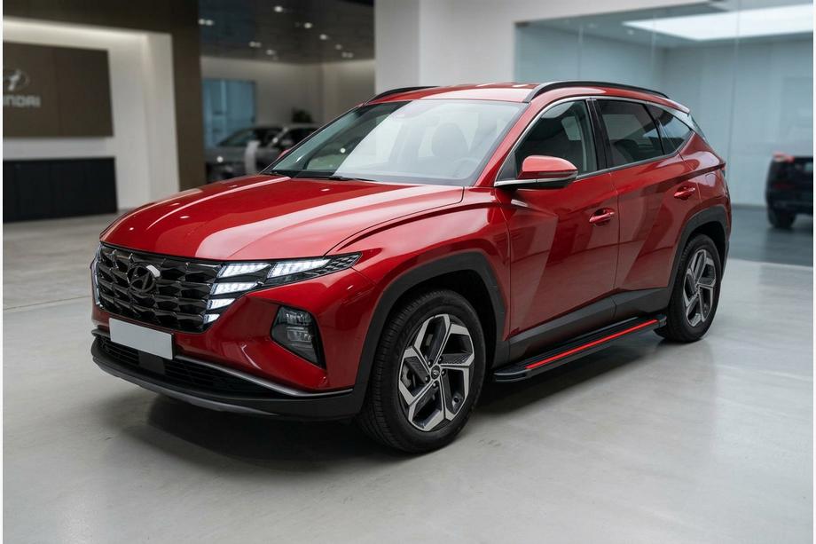 Hyundai Tucson NX4 2021– Sivuporrassarja Maya Red (2 kpl, alumiini) Image
