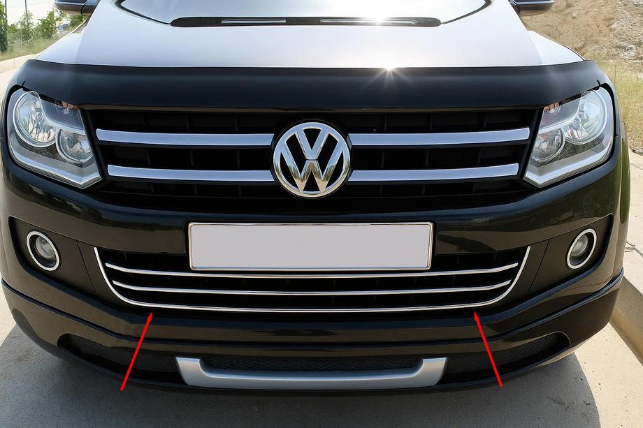 Volkswagen Amarok 2010–2022 Etupuskurin krominen "hymylista" (1 kpl, ruostumaton teräs) Image