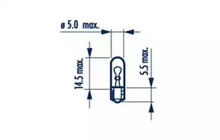 Merkkivalopolttimo Narva 17037 W1,2W 12V W2X4,6d kuva 2