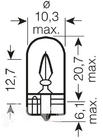 Merkkilamppu Osram 2825 W5W 12V W2.1X9.5D kuva 2