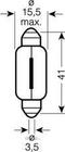Merkkivalopolttimo Osram 6453 C15W 41 mm 24V SV8.5-8 kuva 2