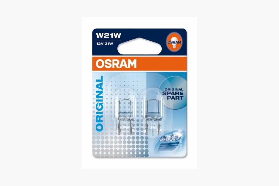 Osram 7505 W21W 12V 21W W3x16d vilkkupolttimo (2 kpl) Image