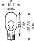 Merkkilamppu Philips 12067 W16W 12V W2.1x9.5d kuva 2