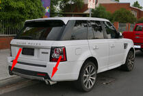 Range Rover Sport 2005–2013 Pakoputkenpäät V2 (2 kpl, ruostumaton teräs) kuva 1