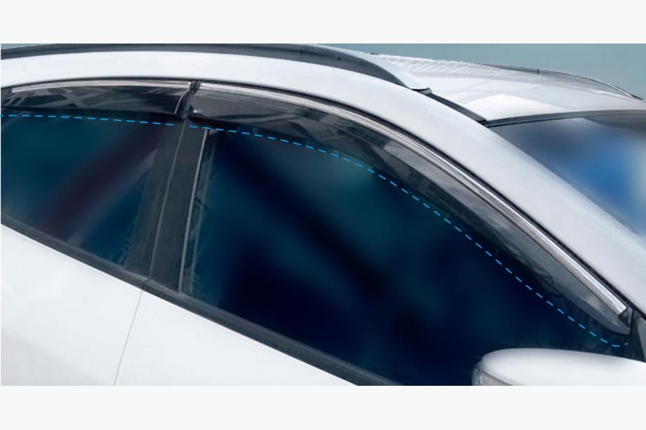 Hyundai IX-35 2010–2015 Ikkunatuuliohjaimet kromilistalla (4 kpl, Sunplex Chrome) Image