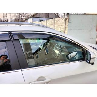 Ikkunatuuliohjaimet kromilistalla (4 kpl, Sunplex Chrome) Nissan Qashqai 2014–2021 kuva 4
