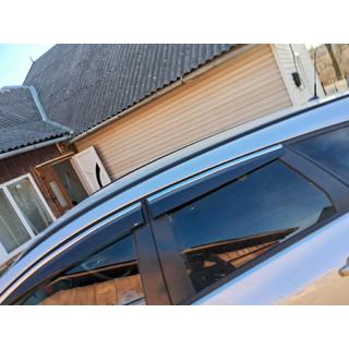 Tuuliohjaimet kromilistalla ja raidalla HB/SD (4 kpl, Sunplex Chrome) Opel Astra J 2009–2015 kuva 3