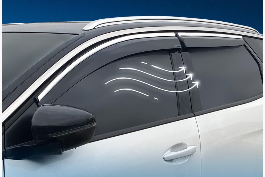 Peugeot 3008 2016–2023 Ikkunatuuliohjaimet kromilistalla (4 kpl, Sunplex Chrome) Image