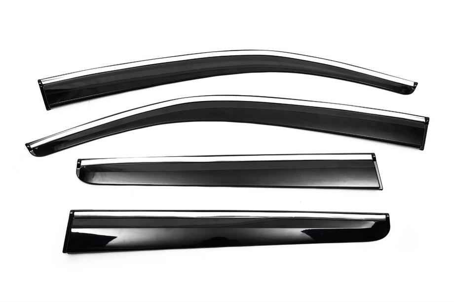 Volkswagen Amarok 2010–2022 Ikkunatuuliohjaimet kromilistalla (4 kpl, Sunplex Chrome) Image