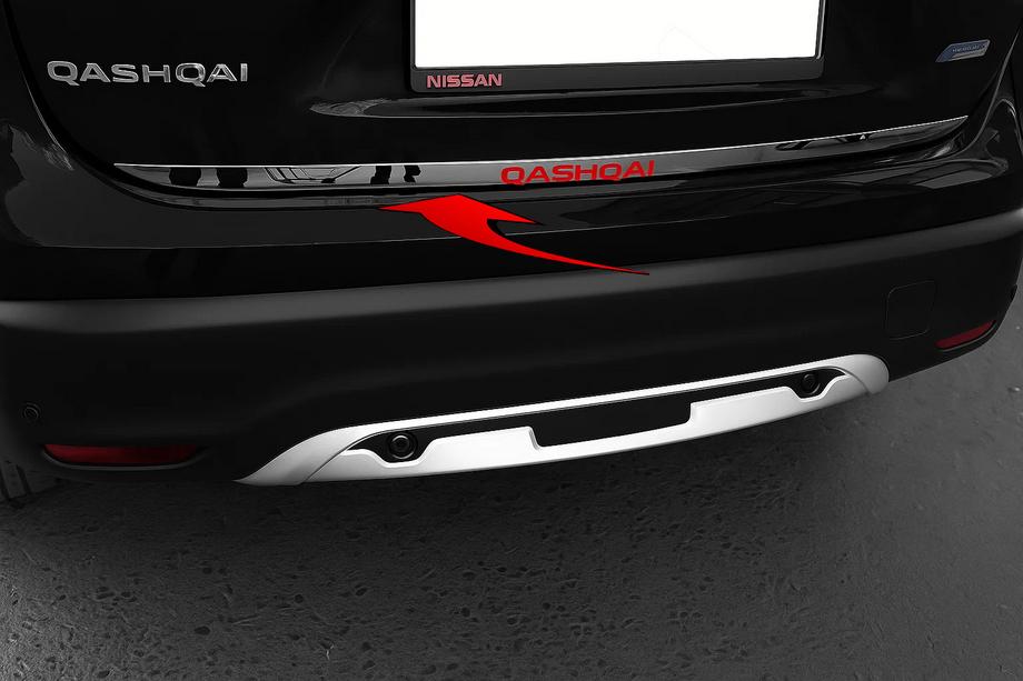 Nissan Qashqai 2014–2021 Tavaratilan reunan suojalista tekstillä (Libao, ruostumaton teräs) Image