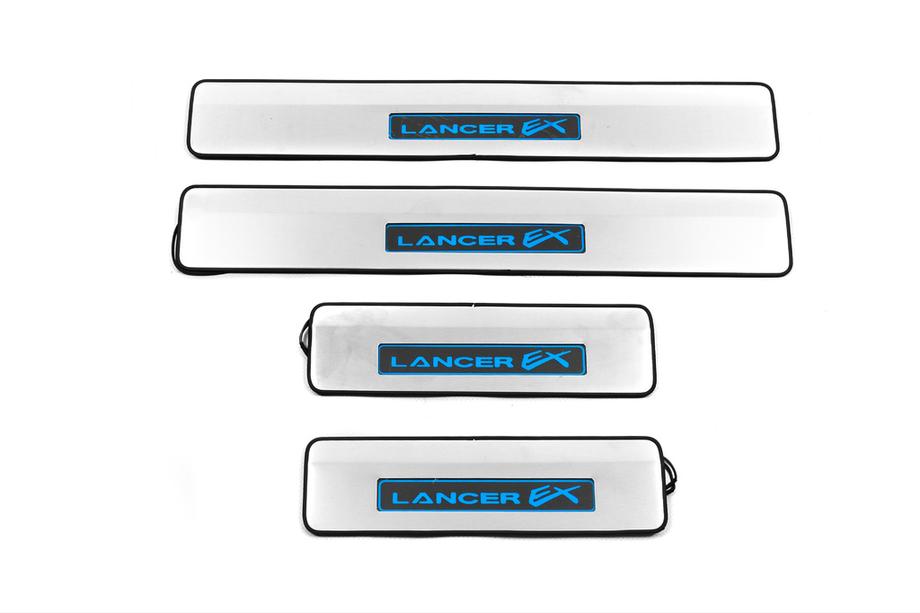 Mitsubishi Lancer X 2008– Ruostumattomat kynnyslistat (Libao Led, 4 kpl) Image
