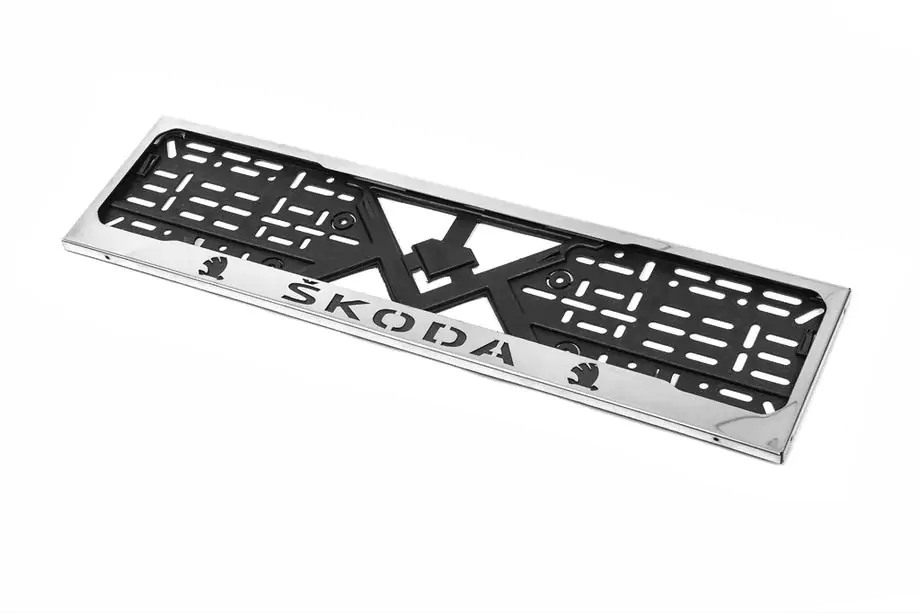 Skoda Kromattu rekisterikilven kehys Skoda (1 kpl, ruostumaton teräs) Image