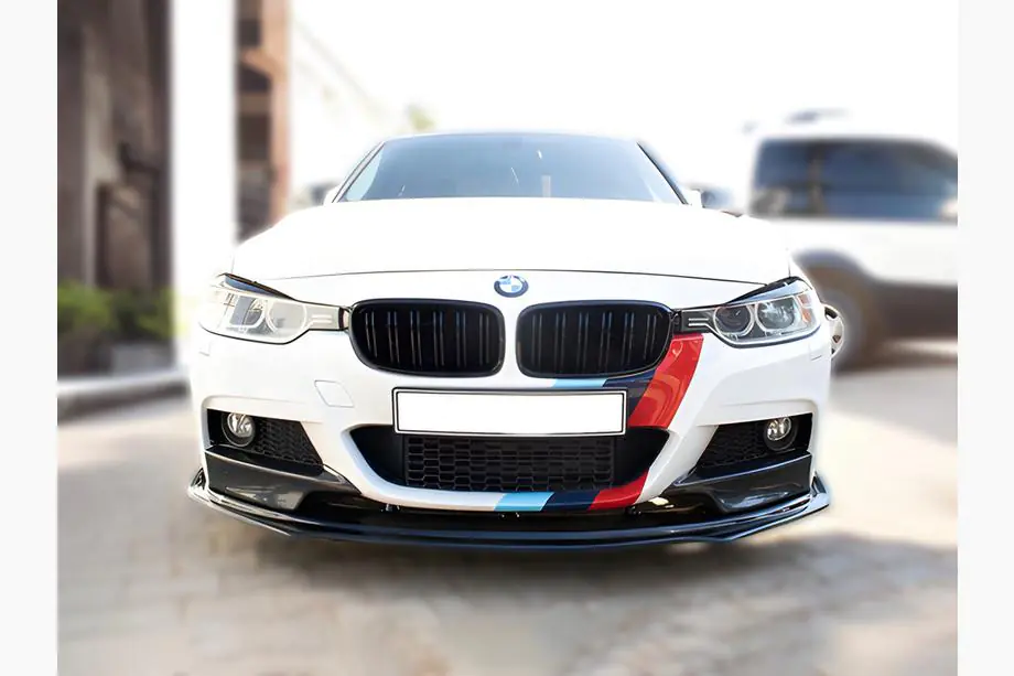 BMW 3-sarja F30/F31 2012–2019 EuroCap etupuskurin spoilerilippa (musta, M-Performance) Image