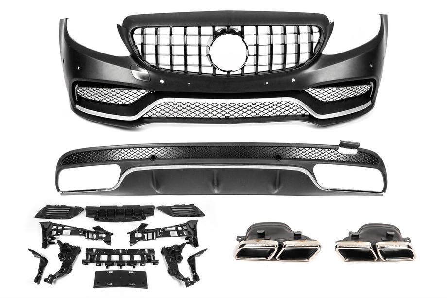 Mercedes C-class W205 2014–2021 Korisarja diffuusorilla V1 (AMG C63-designs 2014-2018) Image