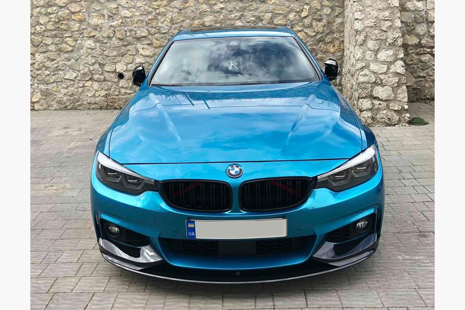BMW 4-sarja F32/F33/F36 2012–2020 Etupuskurin lip spoil er 1234 Upgrade (musta) Image