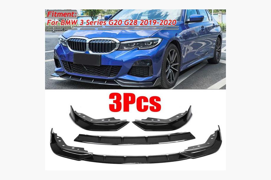 BMW 3-sarja G20/G21 2018– Etupuskurin lip spoil er 1234 Upgrade (musta) Image