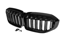 BMW 3-sarja G20/G21 2018– M-Look V2 munuaisritilät (2018-2022, kiiltävä musta) kuva 4