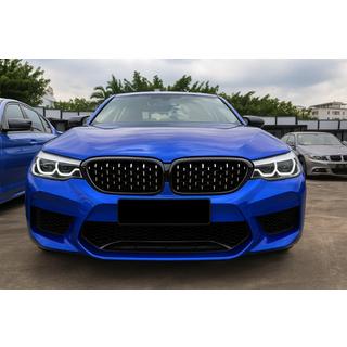 Munuaismaskit Diamond Silver V2 (2017-2020, musta reunus) BMW 5-sarja G30/G31 2017–2023 kuva 1