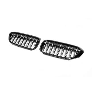 Munuaismaskit Diamond Silver V2 (2017-2020, musta reunus) BMW 5-sarja G30/G31 2017–2023 kuva 3