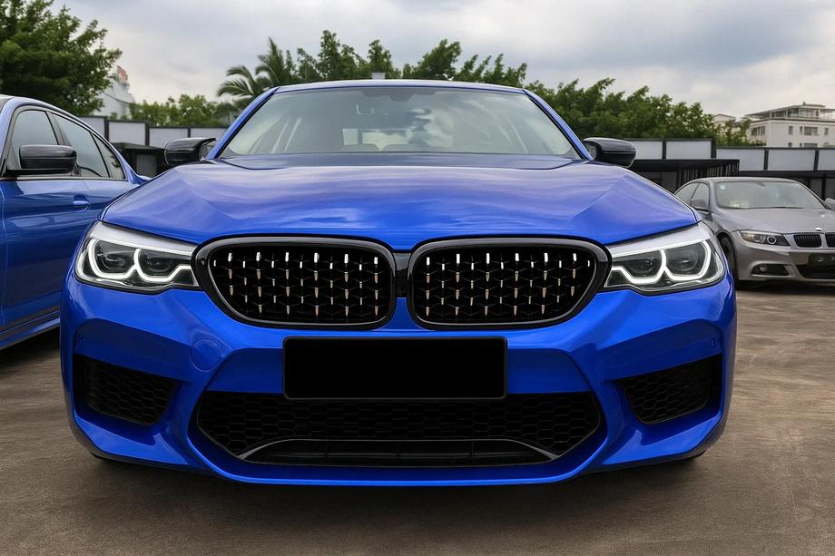 BMW 5-sarja G30/G31 2017–2023 Munuaismaskit Diamond Silver V2 (2017-2020, musta reunus) Image